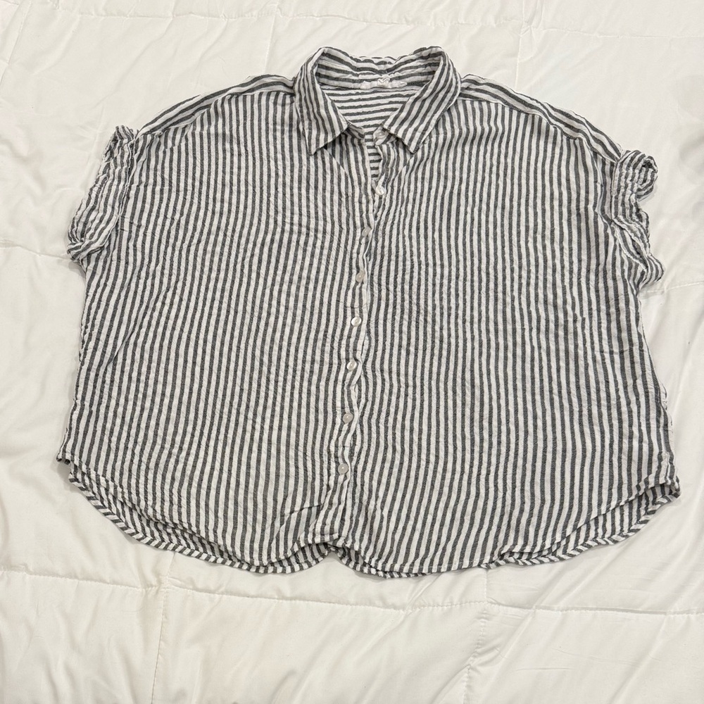 **Jane & Delancey Striped Button-Up Shirt | Size 2X**